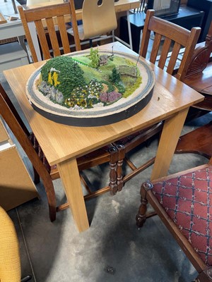 Lot 1396 - Modern light oak finish square table