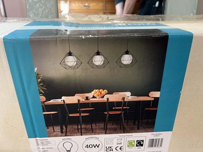 Lot 1307 - An Eglo Vernham triple pendant ceiling light...