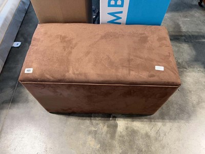 Lot 1491 - Brown fabric upholstered ottoman
