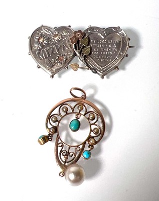 Lot 482 - An Edwardian yellow metal, turquoise and seed...