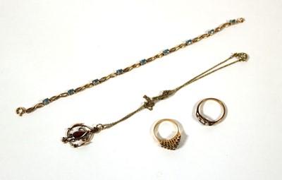 Lot 491 - A 9ct gold and topaz bracelet together with an...