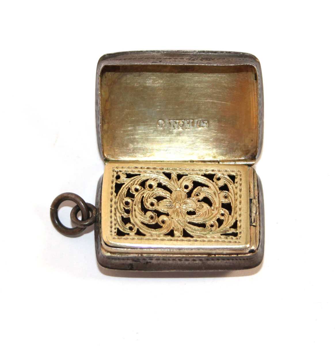 Lot 510 - A Victorian silver pendant vinaigrette by...