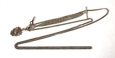 Lot 516 - A Victorian silver guard chain together with a...