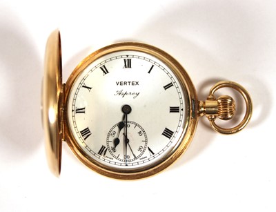 Lot 521 - A 9ct gold half hunter pocket watch, the dial...