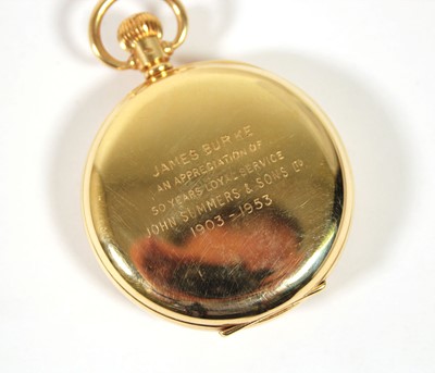 Lot 521 - A 9ct gold half hunter pocket watch, the dial...