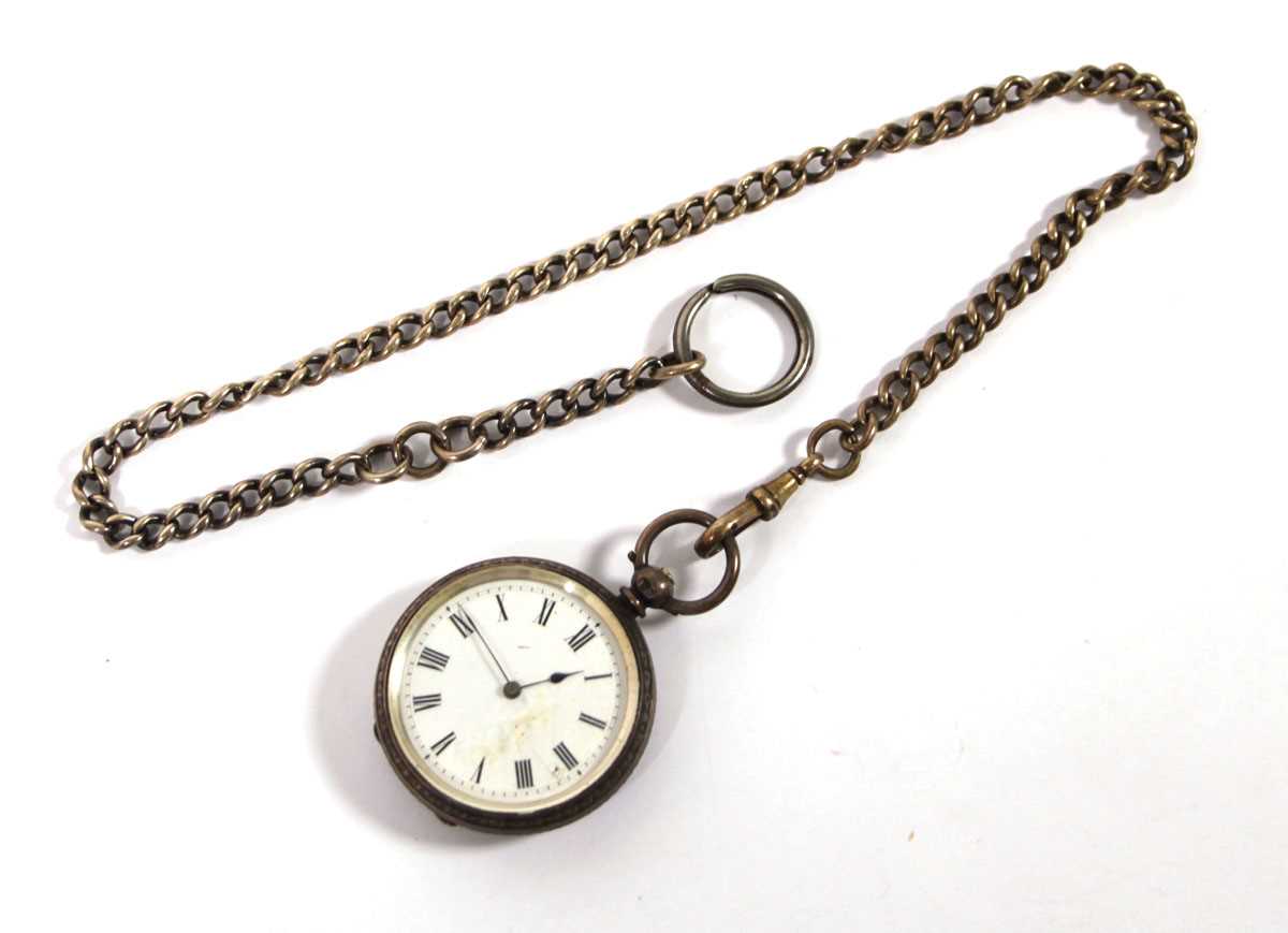 Lot 543 - An early 20th century silver fob watch on...