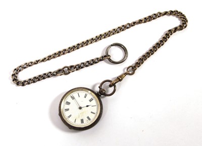 Lot 543 - An early 20th century silver fob watch on...