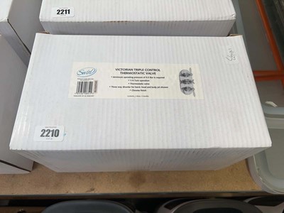 Lot 2210 - Boxed Swirl Chrome Victorian triple control...