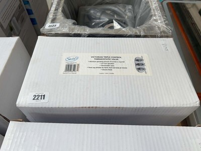 Lot 2211 - Boxed Swirl Chrome Victorian triple control...