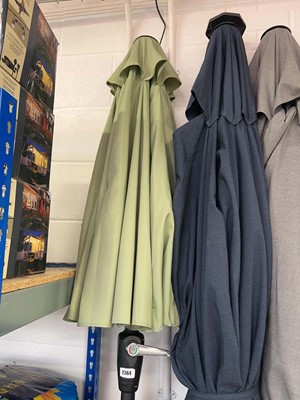 Lot 2364 - Green cloth wind up garden parasol
