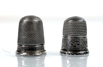 Lot 358 - Two silver thimbles including a Charles Horner...