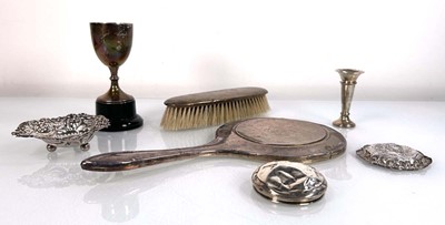 Lot 364 - A mixed group of silver comprising a hand...