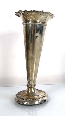 Lot 371 - A silver spill vase of typical form,...