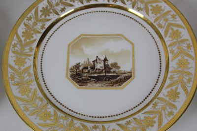 Lot 203 - A set of twelve Sevres porcelain cabinet...