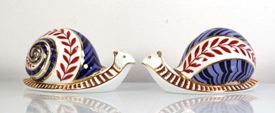 Lot 261 - A pair of Royal Crown Derby paperweights, each...