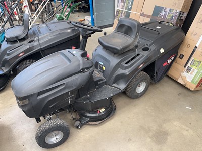 Lot 4154 - Racing petrol ride on lawn mower, no key