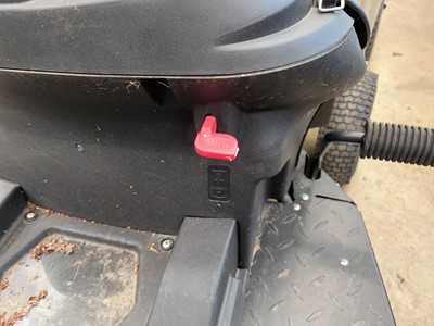Lot 4154 - Racing petrol ride on lawn mower, no key
