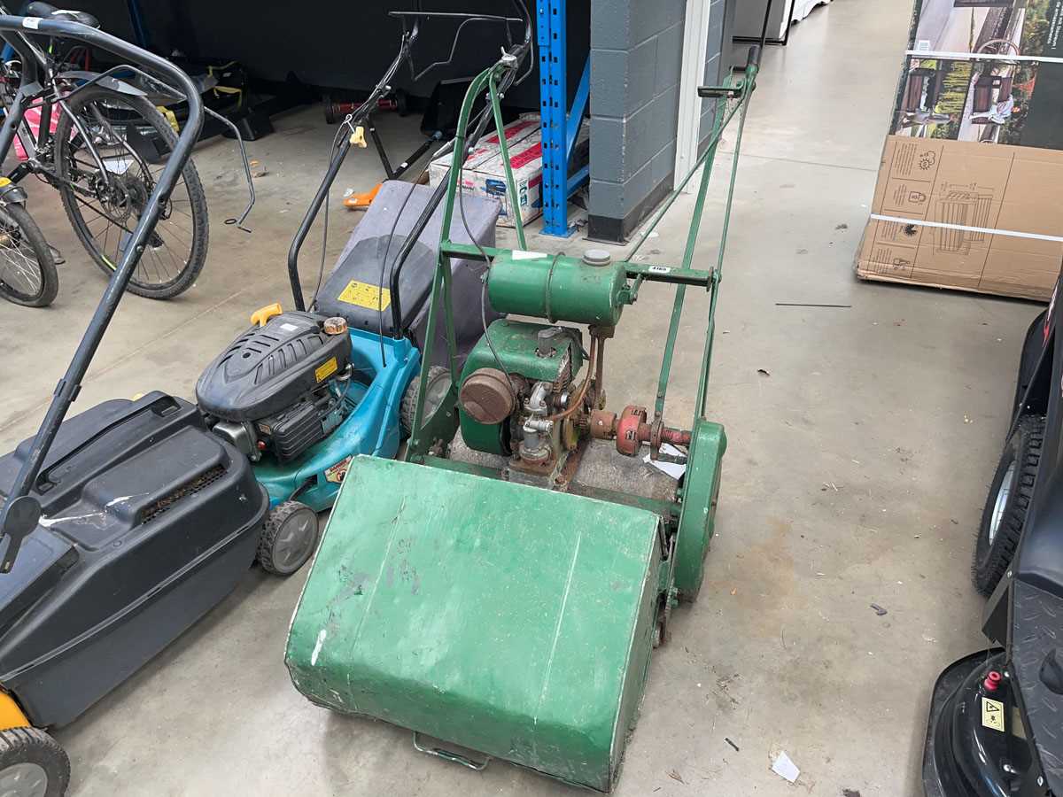 Lot 4165 - Vintage petrol cylinder mower