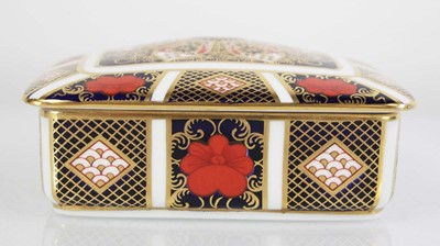 Lot 269 - A Royal Crown Derby Old Imari pattern box and...