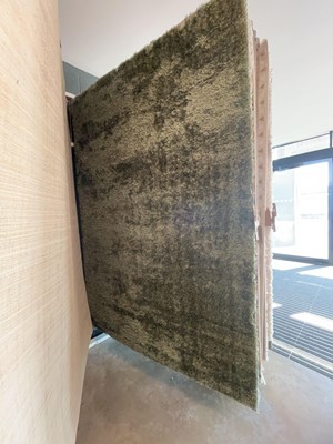 Lot 5017 - Olive green shag pile mat