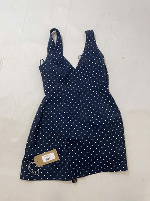Lot OddMuse volume skirt mini dress in navy polka...