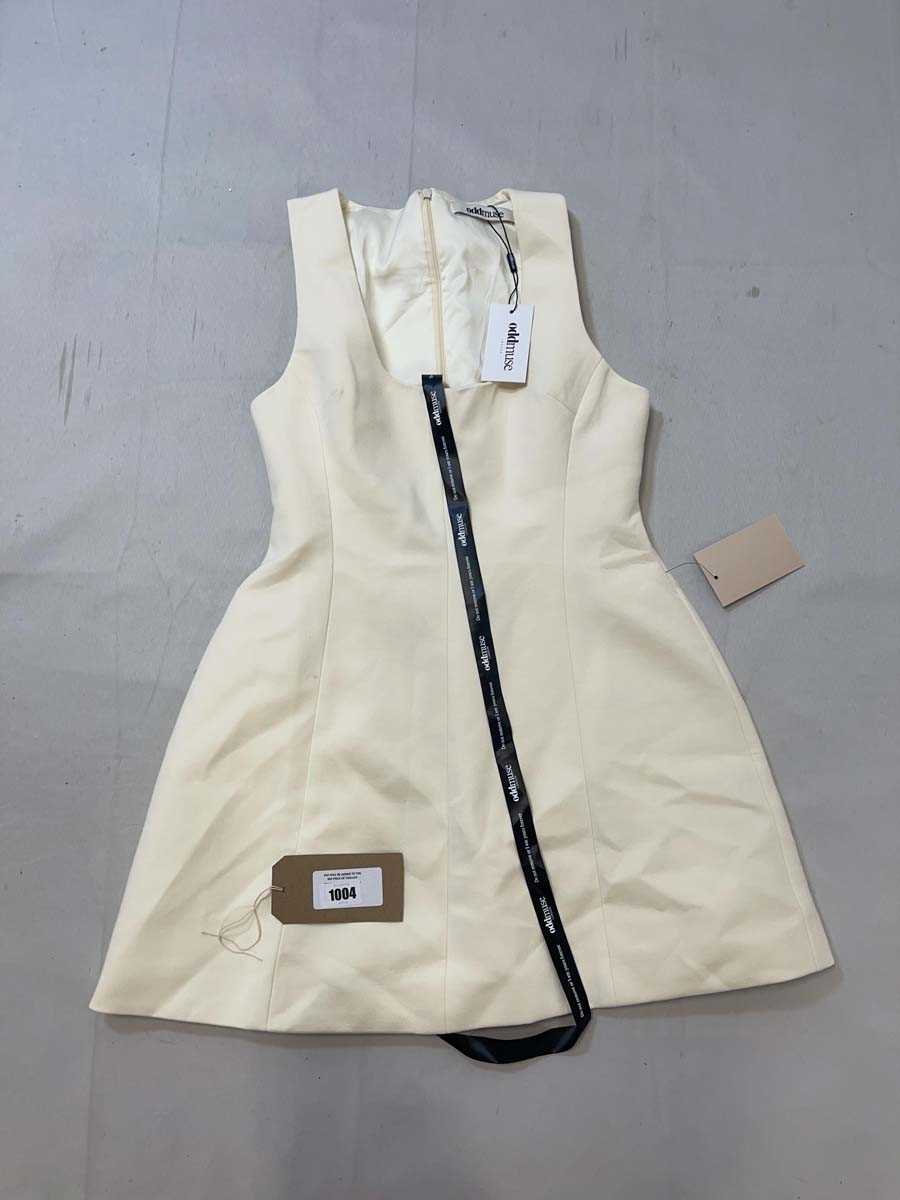 Lot 1004 - OddMuse cotton mix volume mini dress in ecru...