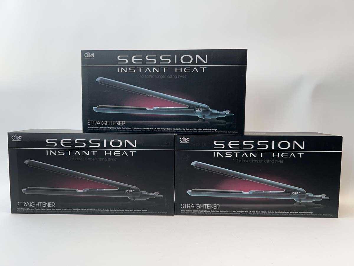 Lot 3x Diva Session Instant Heat Straightener