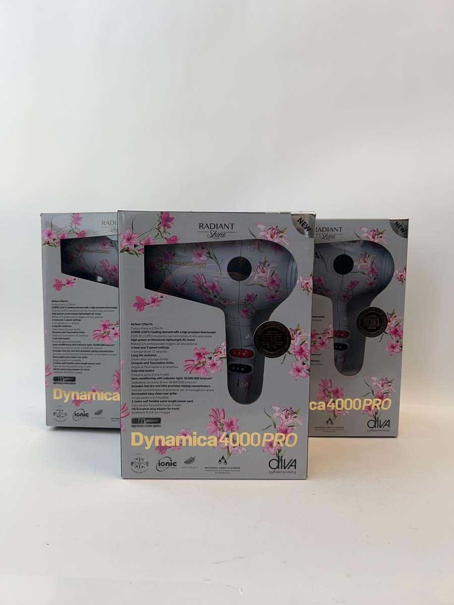 Lot 3x Diva Radiant Shine Dynamica 4000PRO Hair Dryer