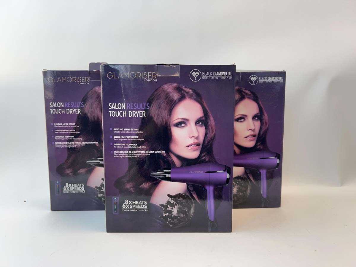 Lot 3x Glamoriser London Salon Results Touch dryer