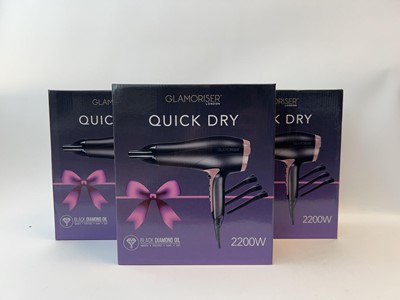 Lot 3x Glamoriser London Quick Dry Hair Dryer