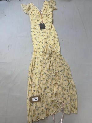 Lot House of Cb amina lemon floral dress size small