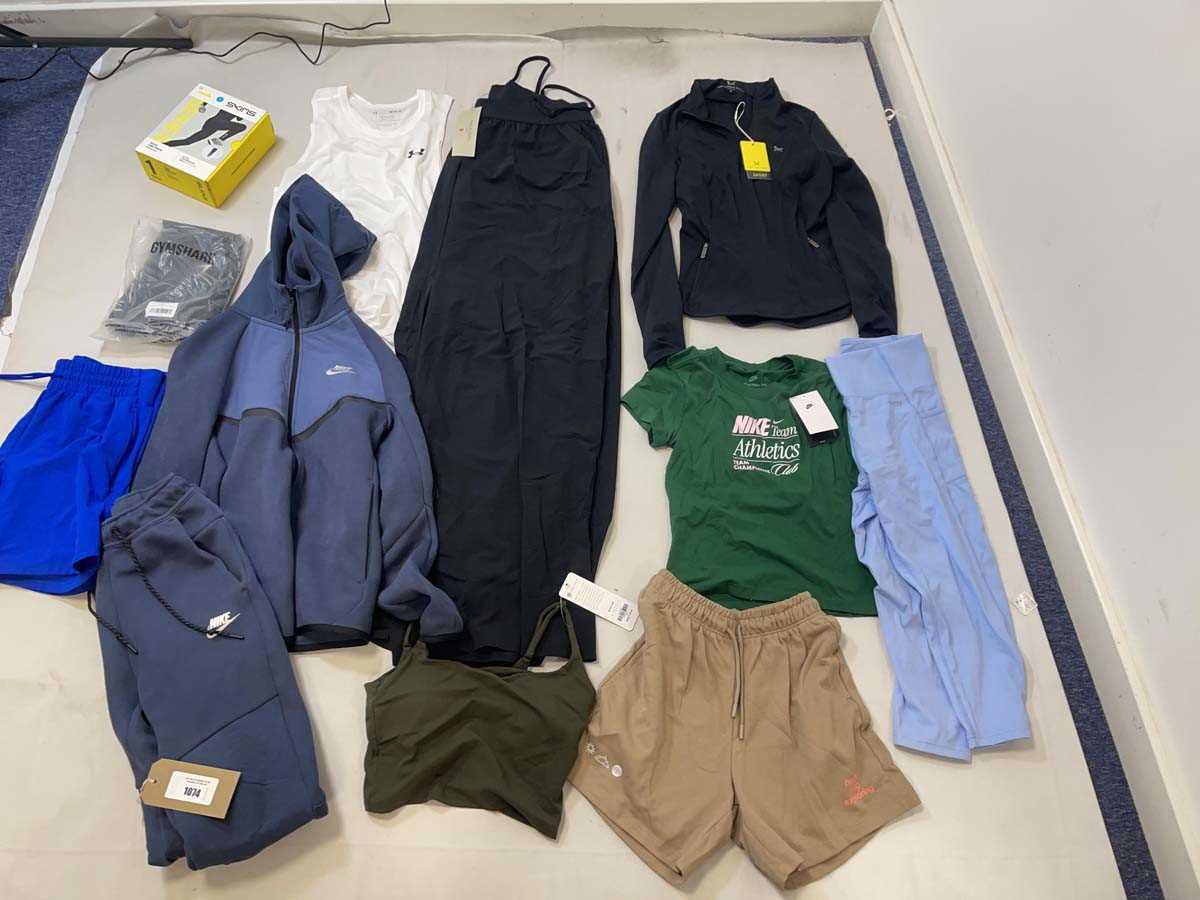Lot 1074 - Clothing to include Gym Shark, Under Armor,...