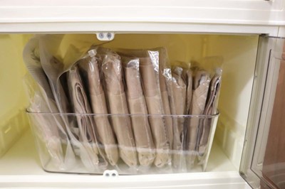 Lot 5 tiered plastic storage unit with contents to...