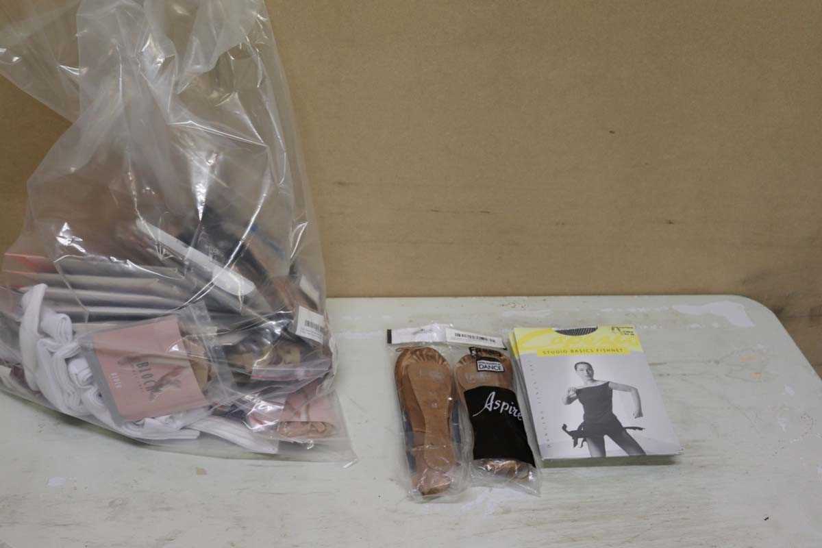 Lot Assorted dance socks, half sole shoes, tights,...