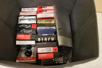 Lot Box of Capezio, Bloch and Katz tap shoe metal...