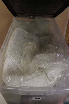 Lot Large plastic box containing various...