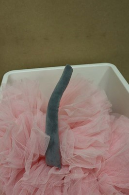 Lot Stacking crate with 6 pink tutu's with grey...