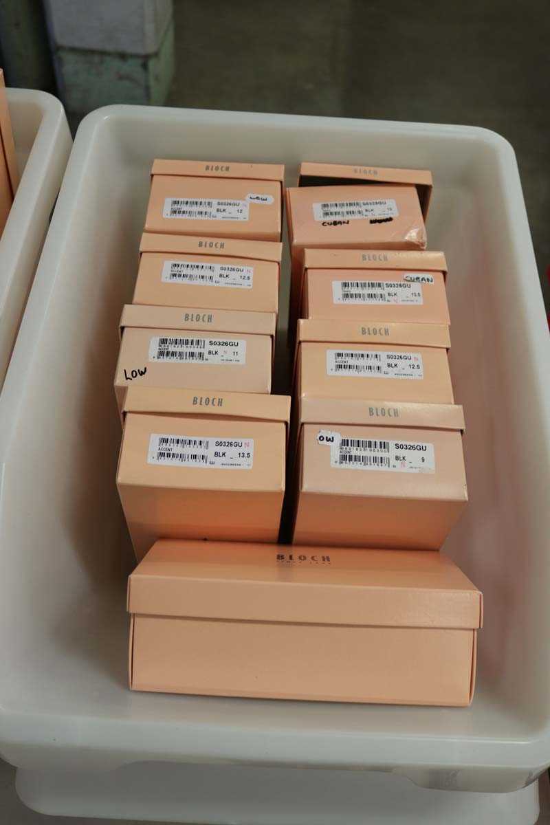 Lot 7 boxed pairs of Bloch children's dance shoes...
