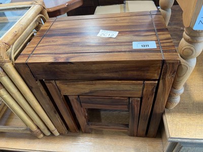 Lot 1311 - Fruitwood nest of 3 coffee tables