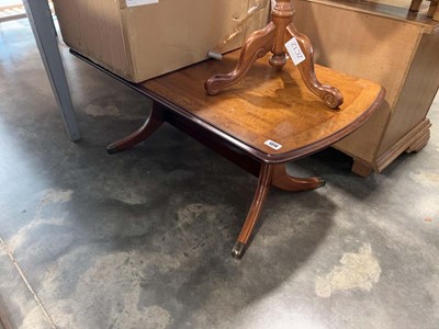 Lot 1314 - Polished mahogany and walnut finish coffee table