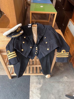 Lot 1319 - Military uniform; Royal Navy jacket, waistcoat,...