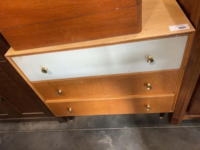 Lot 1321 - Mid Century honey oak and white finish chest...