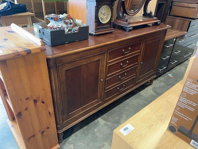 Lot 1327 - Hardwood sideboard with 4 central drawers