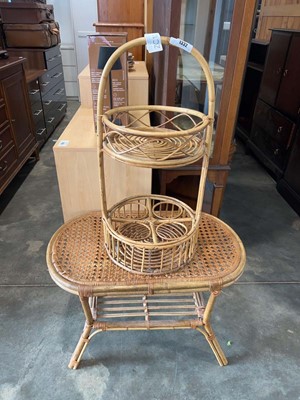 Lot 1332 - Bamboo occasional table and a bamboo 2 tier...