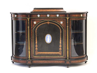 Lot 21 - An Aesthetic Movement ebonised, burr yew,...