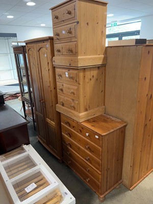 Lot 1338 - Pine bedroom suite comprising double door...