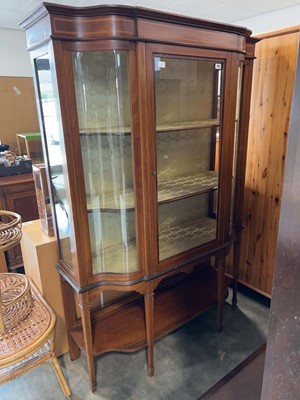 Lot 1339 - Edwardian mahogany display cabinet on stand...