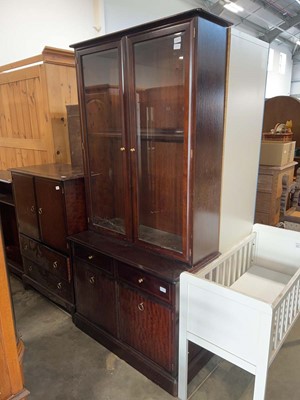 Lot 1341 - Stag suite of furniture including display...