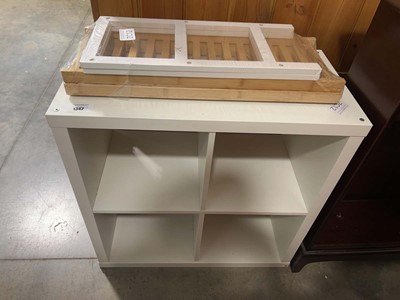 Lot 1342 - Gloss white Ikea open fronted unit and a...