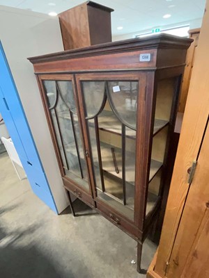 Lot 1344 - Edwardian mahogany inlaid display cabinet...